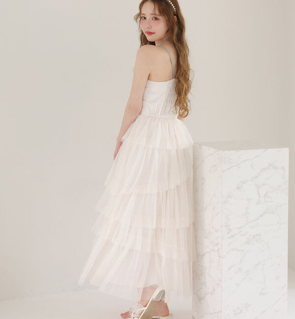  「ティアードフリルキャミワンピース」|ワンピース|