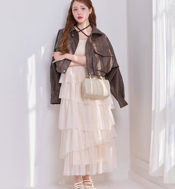  「ティアードフリルキャミワンピース」|ワンピース|