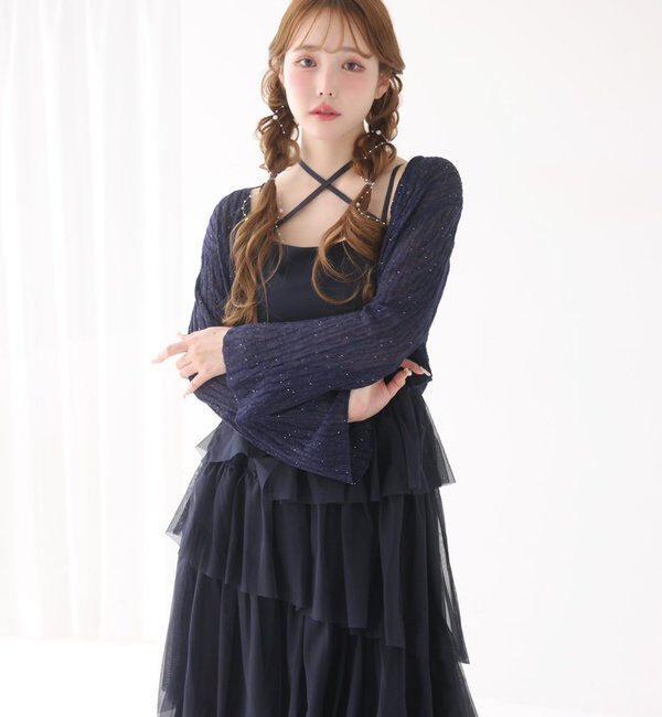  「ティアードフリルキャミワンピース」|ワンピース|