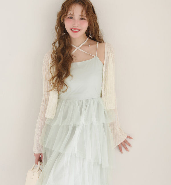  「ティアードフリルキャミワンピース」|ワンピース|