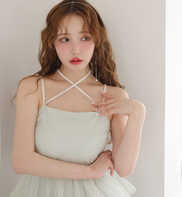  「ティアードフリルキャミワンピース」|ワンピース|