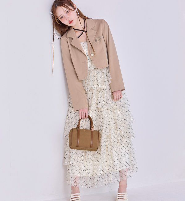  「ティアードフリルキャミワンピース」|ワンピース|