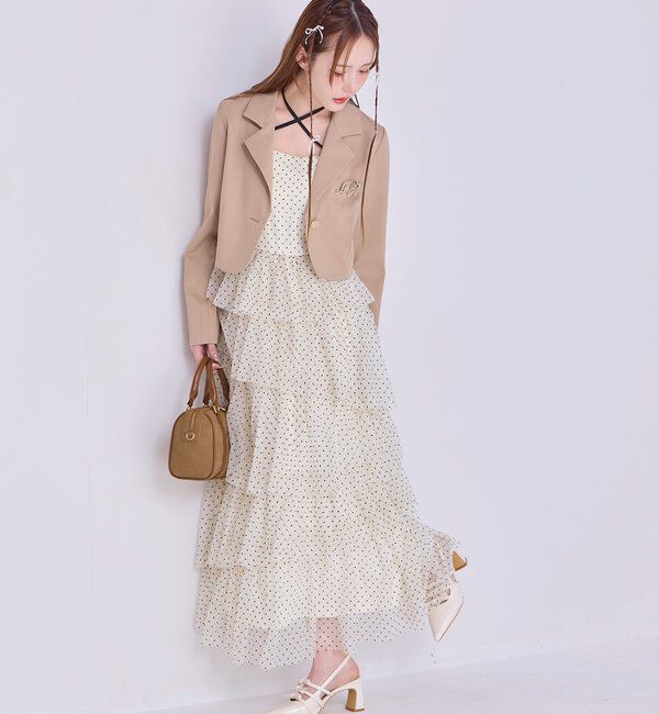  「ティアードフリルキャミワンピース」|ワンピース|