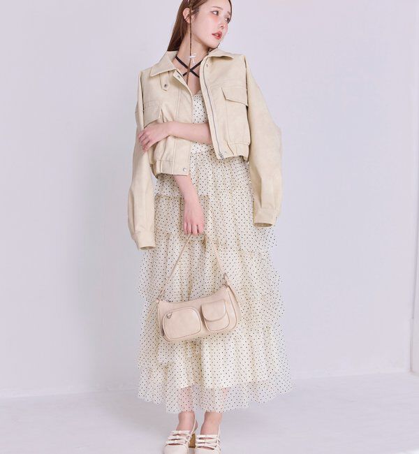  「ティアードフリルキャミワンピース」|ワンピース|