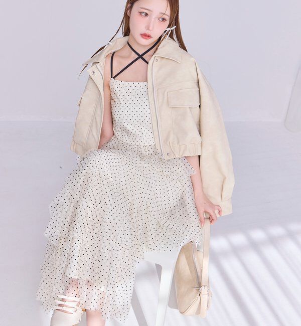  「ティアードフリルキャミワンピース」|ワンピース|