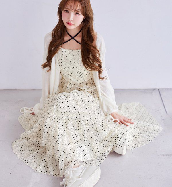  「ティアードフリルキャミワンピース」|ワンピース|