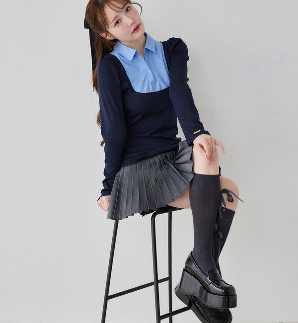  「【WEB限定リバイバル】プレート付きプリーツミニスカート」|スカート|