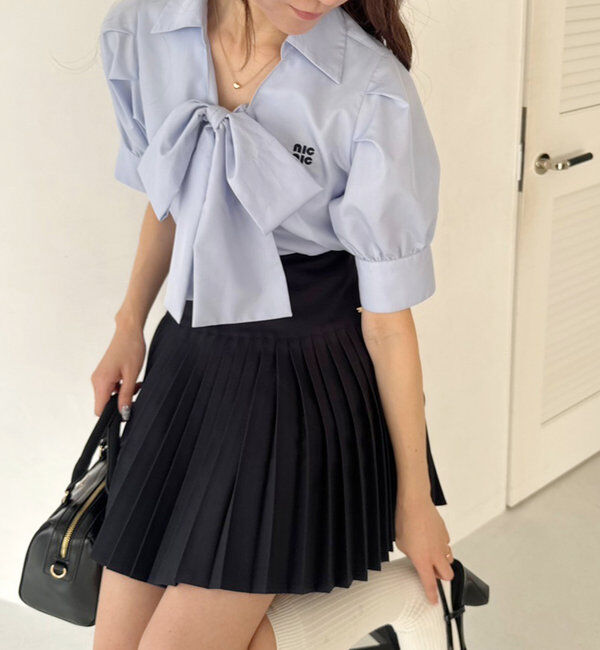  「【WEB限定リバイバル】プレート付きプリーツミニスカート」|スカート|