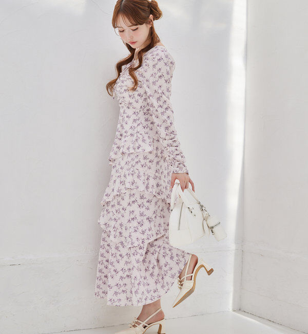  「【推し活collection】シャーリングリボンワンピース」|ワンピース|