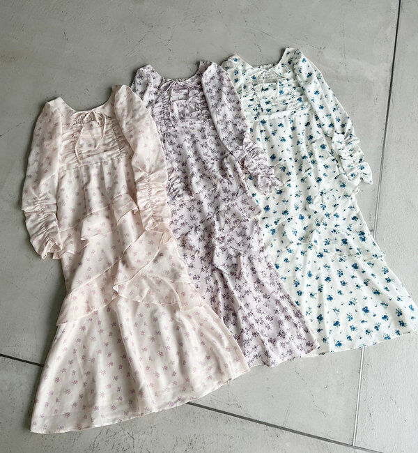  「【推し活collection】シャーリングリボンワンピース」|ワンピース|