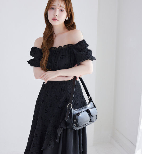  「【Black collection】イレヘムティアードロングワンピース」|ワンピース|