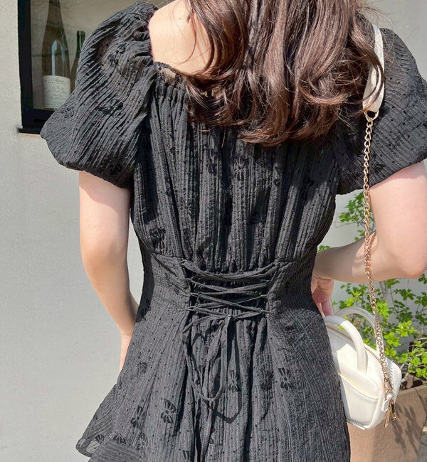  「【Black collection】イレヘムティアードロングワンピース」|ワンピース|