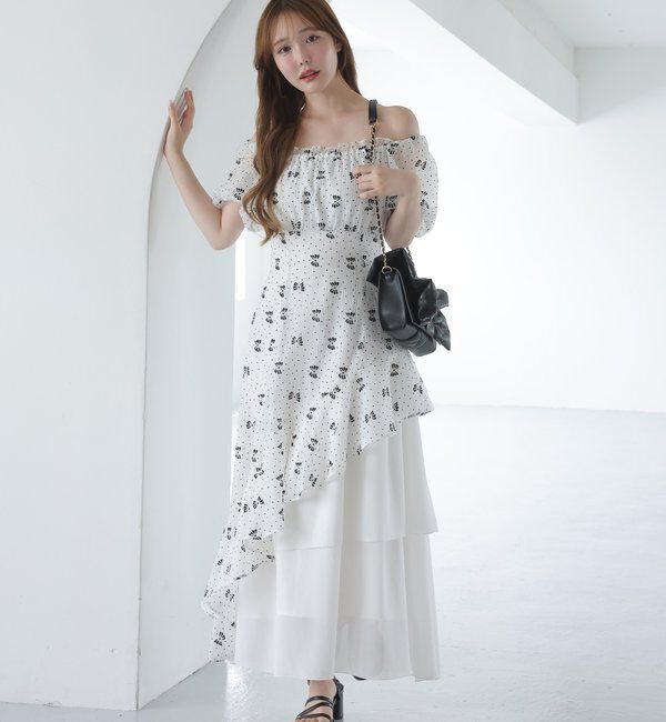  「【Black collection】イレヘムティアードロングワンピース」|ワンピース|