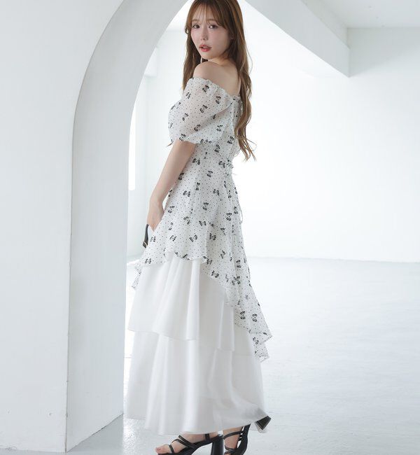  「【Black collection】イレヘムティアードロングワンピース」|ワンピース|