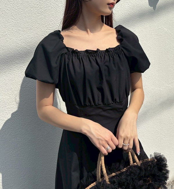  「【Black collection】イレヘムティアードロングワンピース」|ワンピース|