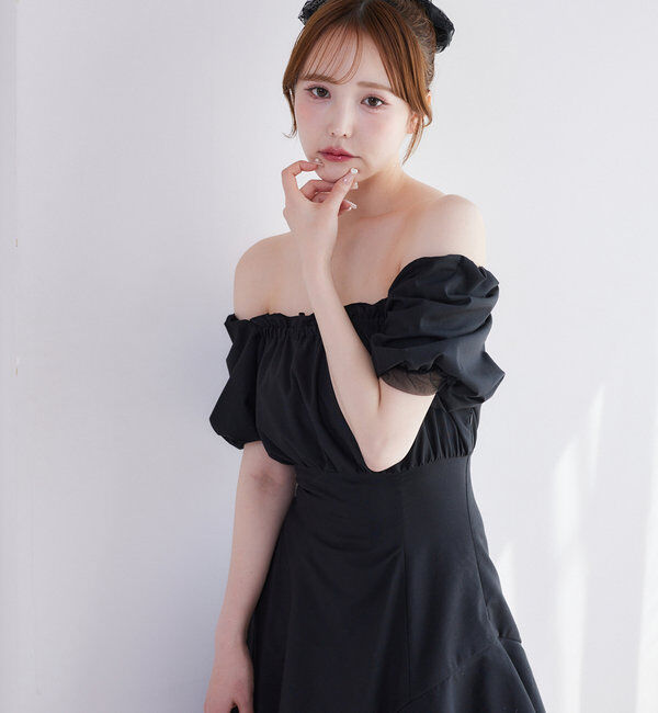  「【Black collection】イレヘムティアードロングワンピース」|ワンピース|