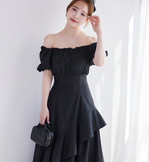  「【Black collection】イレヘムティアードロングワンピース」|ワンピース|