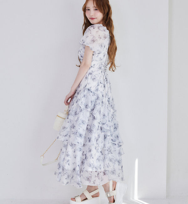  「【Black collection】イレヘムティアードロングワンピース」|ワンピース|