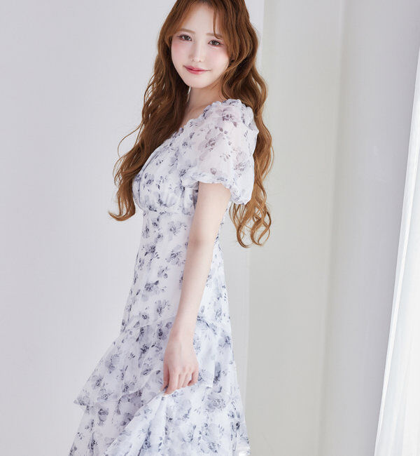  「【Black collection】イレヘムティアードロングワンピース」|ワンピース|