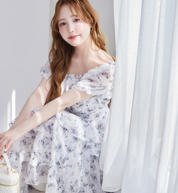  「【Black collection】イレヘムティアードロングワンピース」|ワンピース|