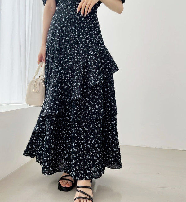  「【Black collection】イレヘムティアードロングワンピース」|ワンピース|