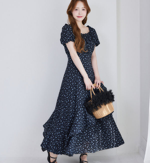  「【Black collection】イレヘムティアードロングワンピース」|ワンピース|