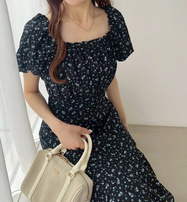  「【Black collection】イレヘムティアードロングワンピース」|ワンピース|