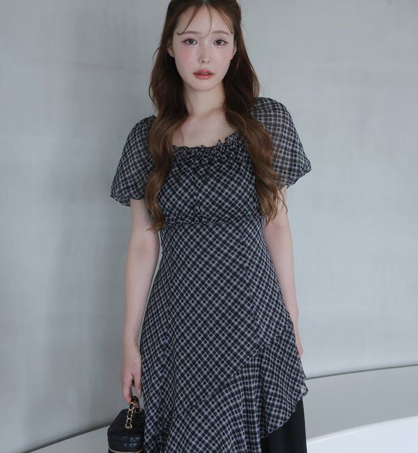  「【Black collection】イレヘムティアードロングワンピース」|ワンピース|