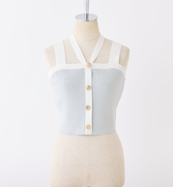  「【セット対応】配色ラメニットビスチェ」|ニット・セーター|