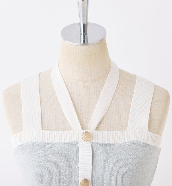  「【セット対応】配色ラメニットビスチェ」|ニット・セーター|