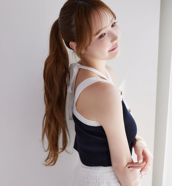  「【セット対応】配色ラメニットビスチェ」|ニット・セーター|