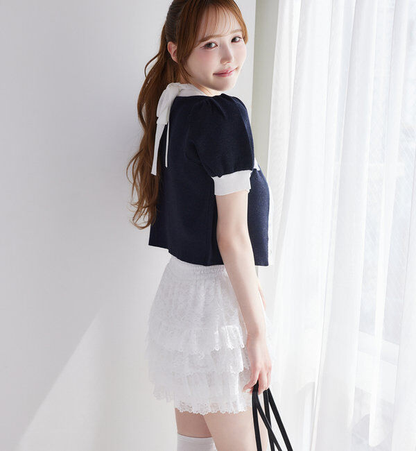  「【セット対応】配色ラメニットビスチェ」|ニット・セーター|