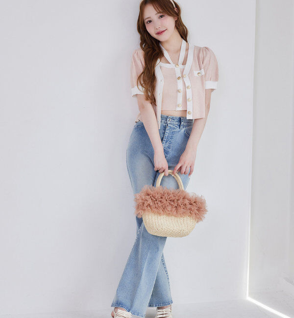  「【セット対応】配色ラメニットビスチェ」|ニット・セーター|