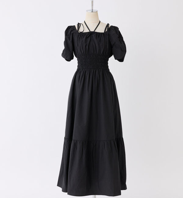  「【ウエスト細見え】シャーリングアソートワンピ」|ワンピース|