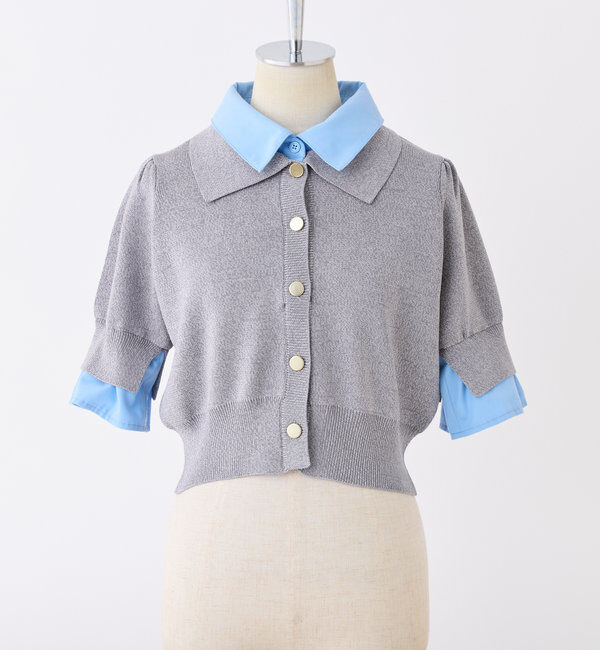  「今期トレンド/重ね襟半袖ニット」|ニット・セーター|