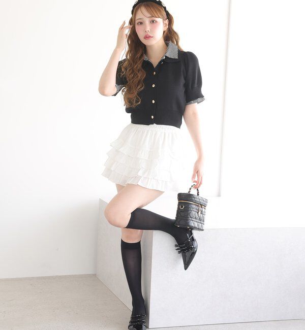  「今期トレンド/重ね襟半袖ニット」|ニット・セーター|