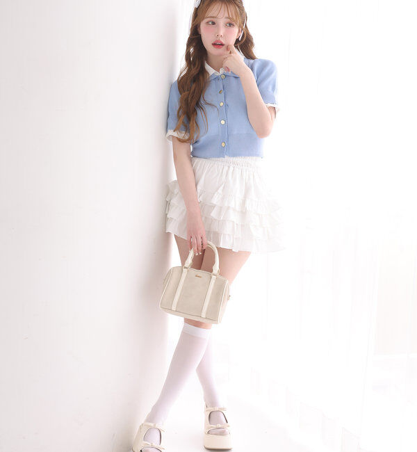  「今期トレンド/重ね襟半袖ニット」|ニット・セーター|