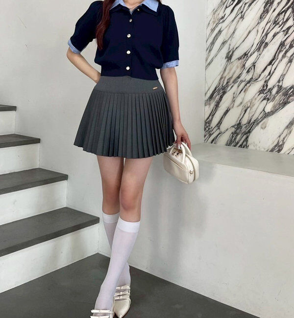  「今期トレンド/重ね襟半袖ニット」|ニット・セーター|