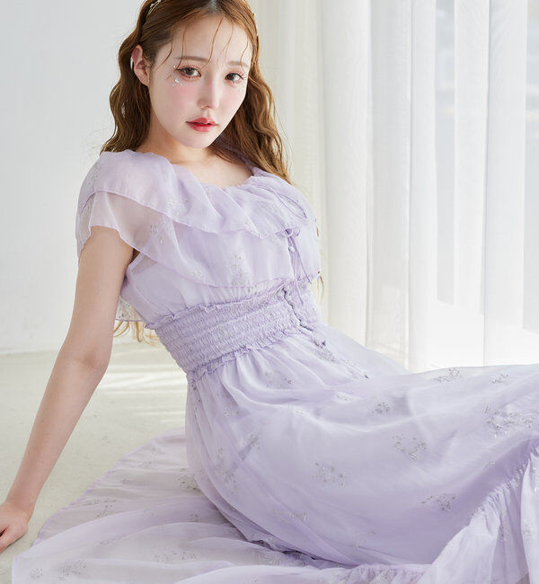  「【moon light marine collection】刺繍シアーワンピース」|ワンピース|