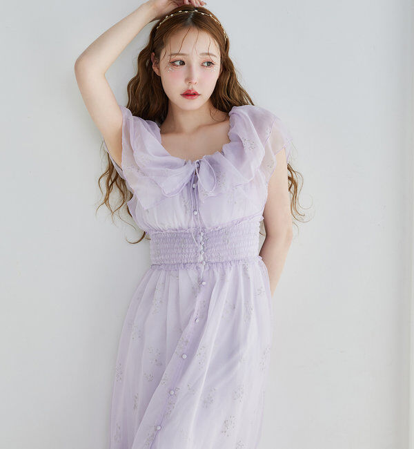  「【moon light marine collection】刺繍シアーワンピース」|ワンピース|
