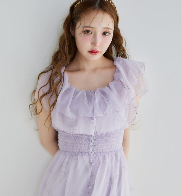  「【moon light marine collection】刺繍シアーワンピース」|ワンピース|