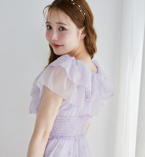  「【moon light marine collection】刺繍シアーワンピース」|ワンピース|