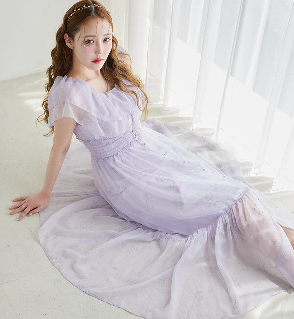  「【moon light marine collection】刺繍シアーワンピース」|ワンピース|