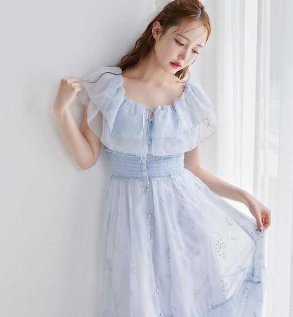  「【moon light marine collection】刺繍シアーワンピース」|ワンピース|