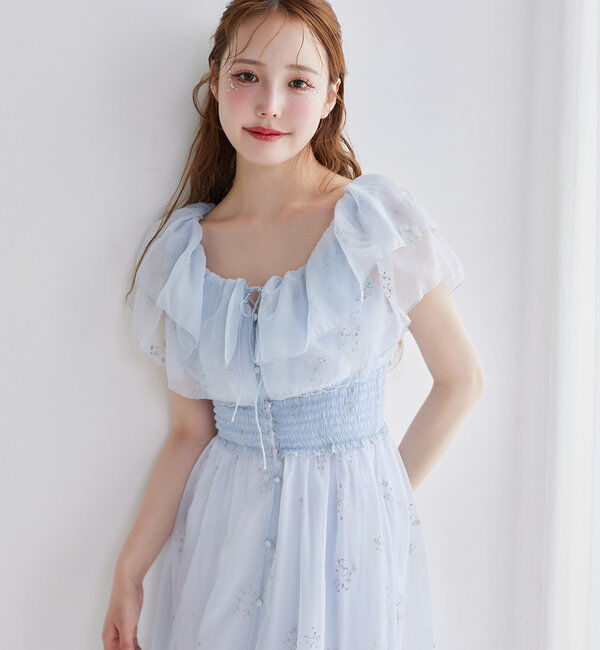  「【moon light marine collection】刺繍シアーワンピース」|ワンピース|