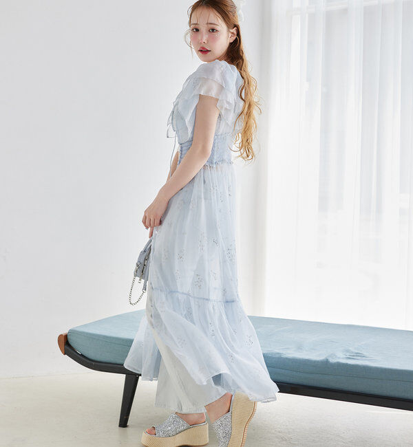  「【moon light marine collection】刺繍シアーワンピース」|ワンピース|