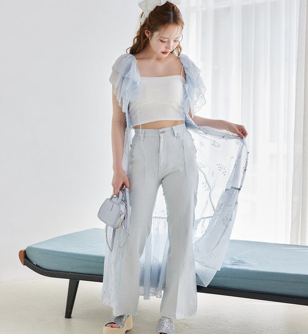  「【moon light marine collection】刺繍シアーワンピース」|ワンピース|