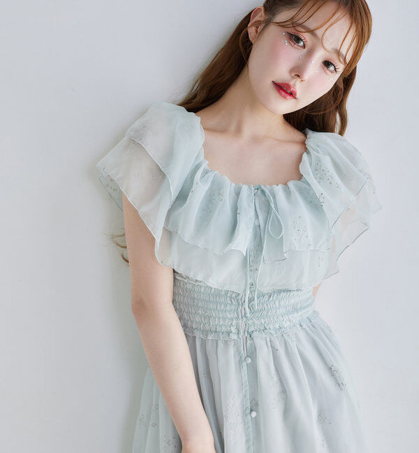  「【moon light marine collection】刺繍シアーワンピース」|ワンピース|