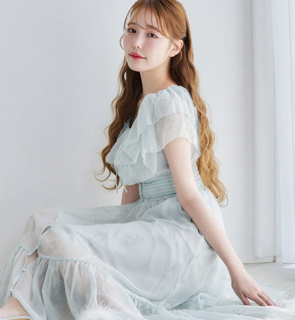  「【moon light marine collection】刺繍シアーワンピース」|ワンピース|