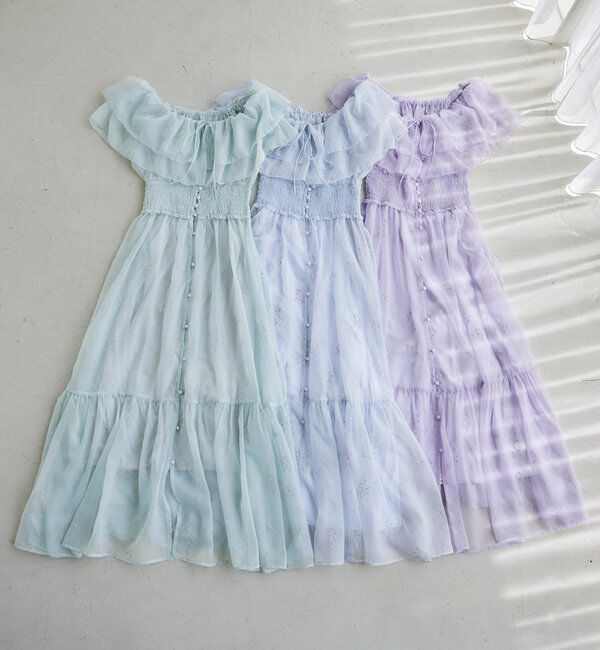  「【moon light marine collection】刺繍シアーワンピース」|ワンピース|